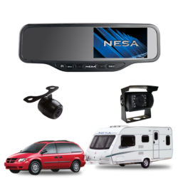 caravan kit with 2 cameras and mirror monitor